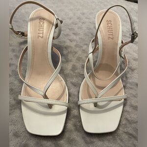 White strappy sandals